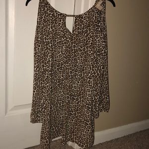 Micheal Kors Leopard print long sleeve blouse